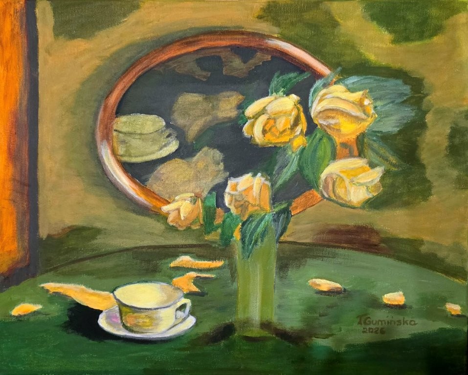 Teresa Gumińska, Róże wg Karpińskiego, 40x50, akryl, 2026